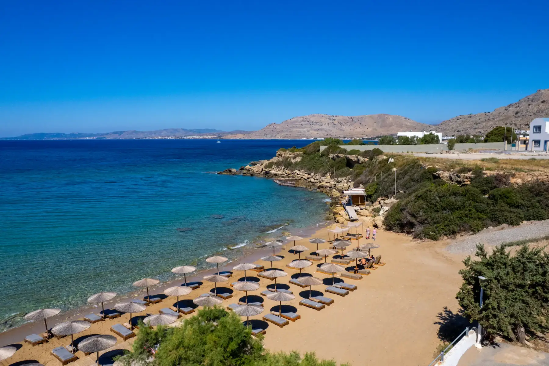 The cove and beach at Parea Sea Side from above
