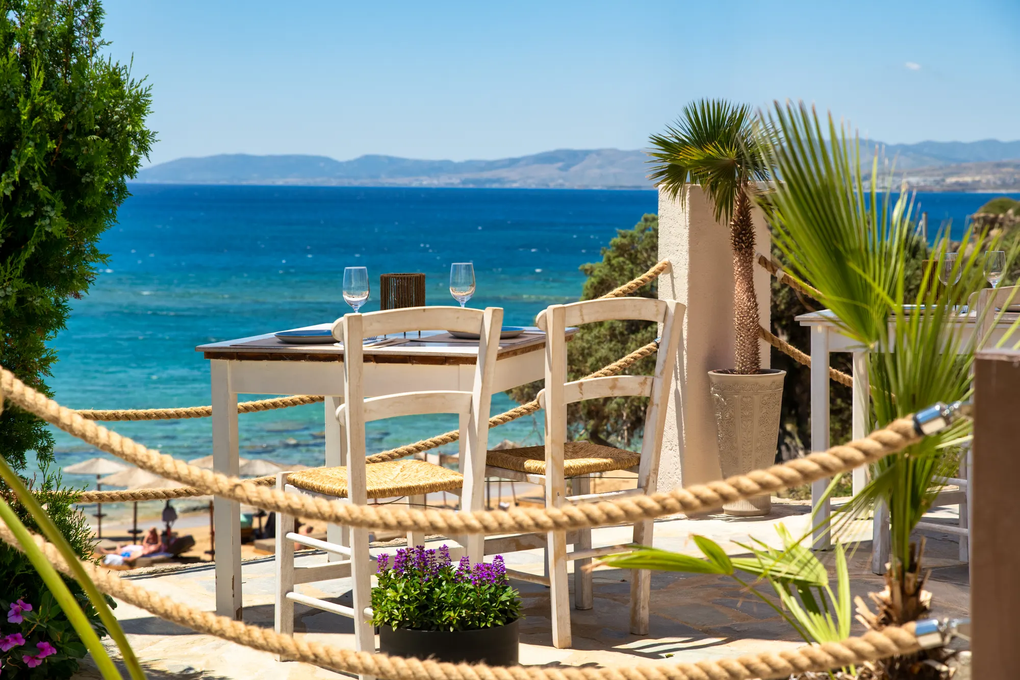 A table for two with sea views at Parea Sea Side