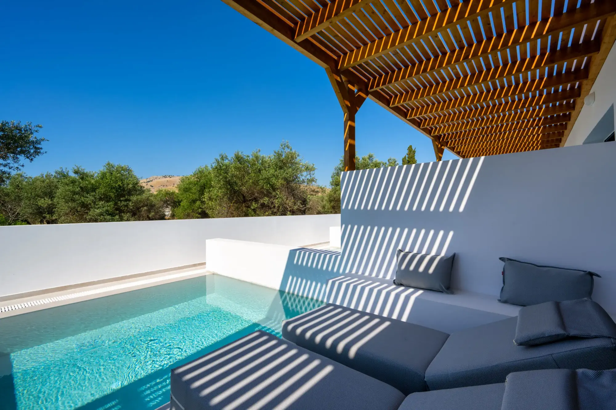 Poolside sun loungers